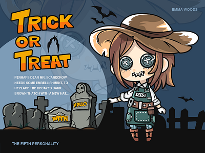 Happy Halloween-illustration color design girl halloween illustration the fifth personality treat trick