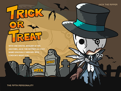 Happy Halloween-illustration design color design illustrations jack the ripper man treat trick yellow
