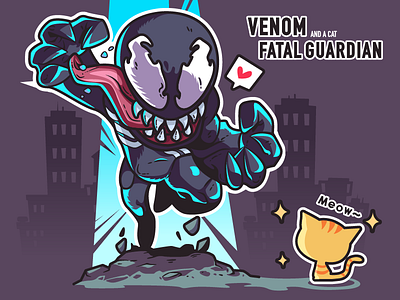 venom-illustrations color design hero illustrations lovely super the cat venom