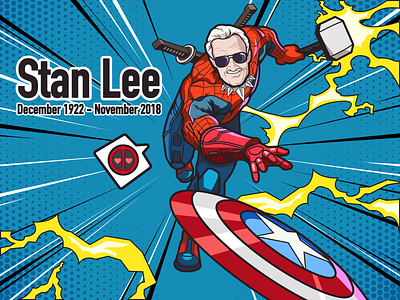 Super Hero-Stan Lee-illustrations color design hero illustrations red stan lee super