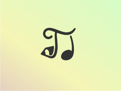 T song writer design initial logo music simple song writer