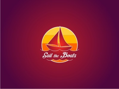 Boat boat design for sale logo modern ship simple sun set