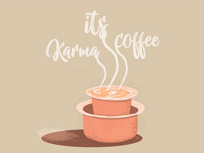 it's coffee karma animation branding flat illustration lettering type typography ui vector