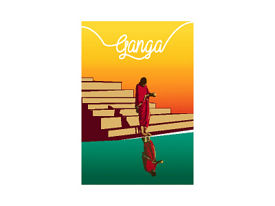 Ganga colors design flat icon illustration logo minimal poster s typography ui vector