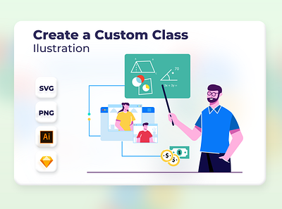Create a Custom Class app class design education header illustration onboarding school ui vector web website