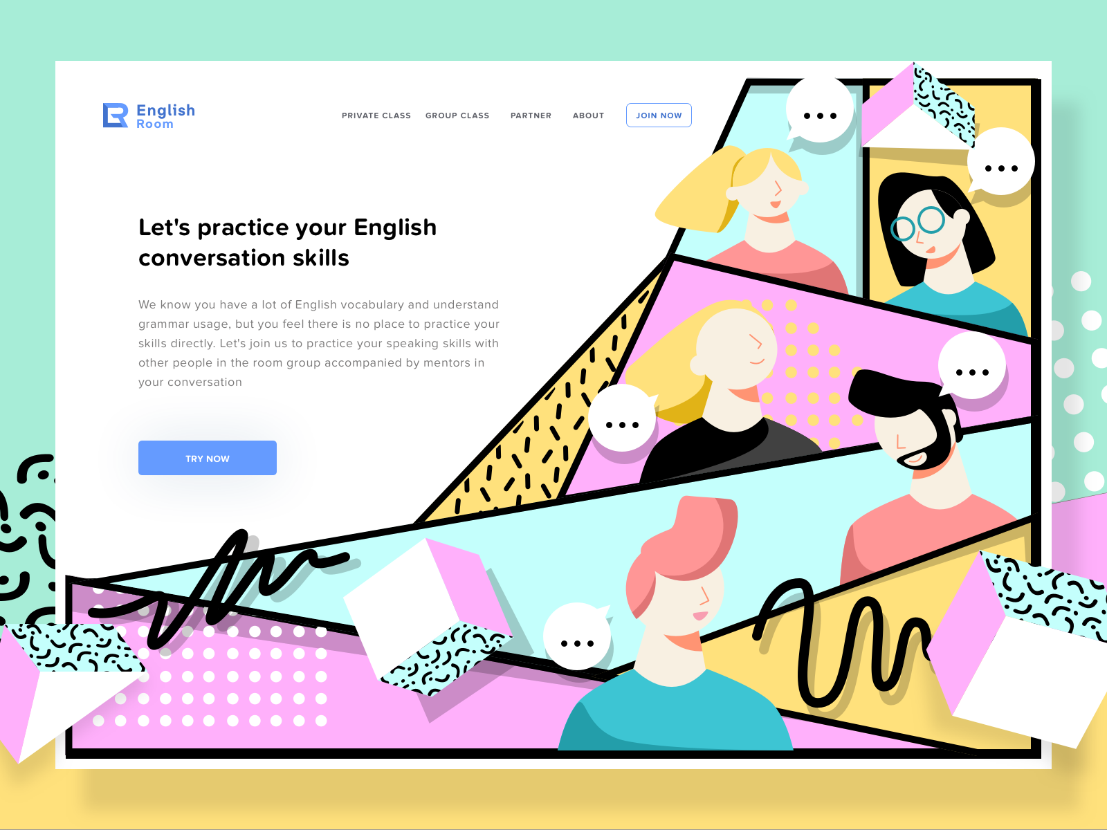 English Room Header design header illustration ui vector web website