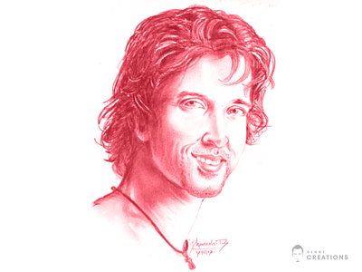 12 Sketch - Hritik Roshan eyes hair shades sketch stroke