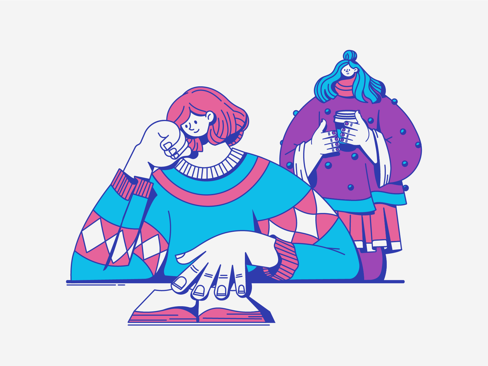 Coffee time girls illustration illustrator vector