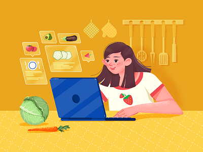 Food And Recipe Illustration branding character food grainy illustraion texture ui vector web webillustration