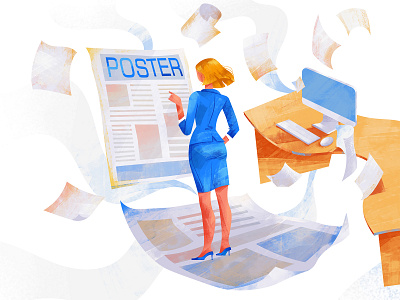 Poster branding character design girl illustration illustrator ui ux