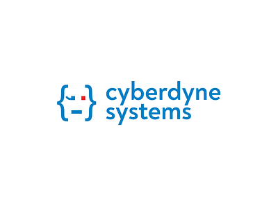 Cyberdyne Systems Logo blue brand brand identity corporate graphic design illustrator logo red eye robot software development terminator visual design