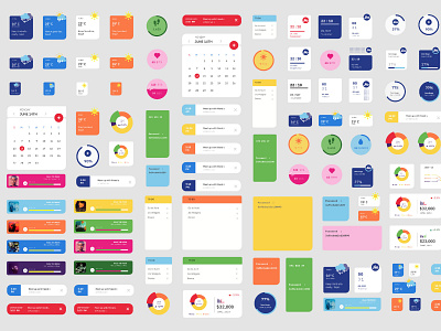 Widgets conceptualization for Jio color datausage date debut shot experiencedesign icon jio music smartwatch smartwatchui ui ux uxdesign watchui weather widgets
