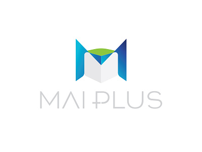 Mai Plus Logo blue cube logo m