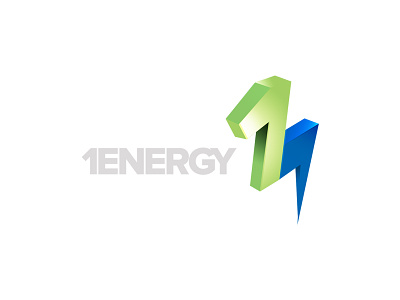 1 Energy Logo Design 1 electricity energy