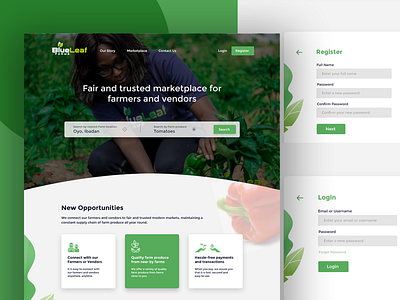 Web UI for Farmers market agriculture food green interface design ui web website white