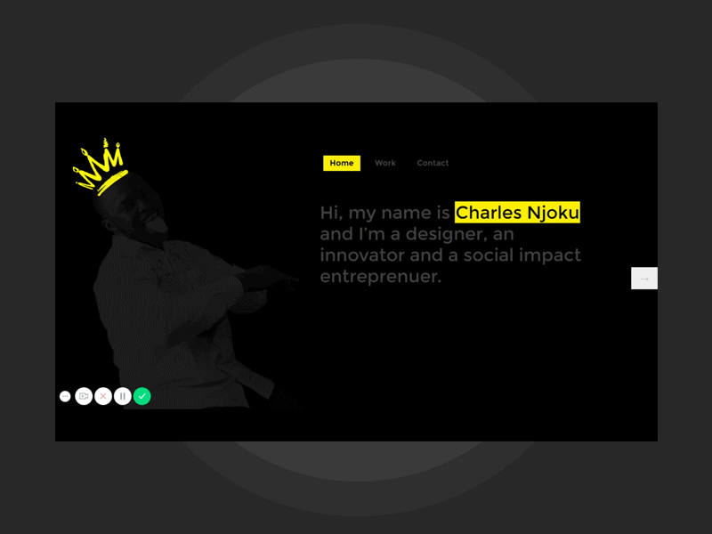 My Personal *static* website. black personal website transistion website website animation yellow