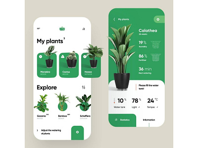 A ecommerce app for purchasing plants design invision photoshop typography ui ux