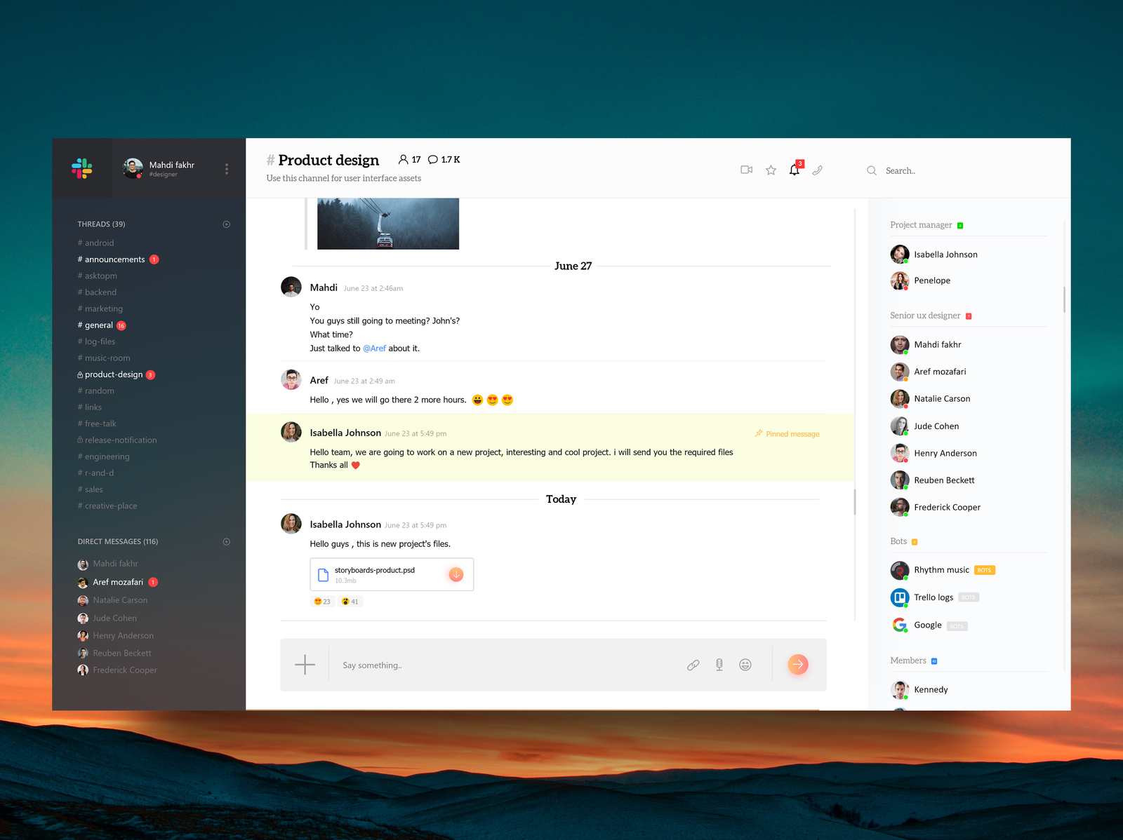 Slack Redesign by mediv0 on Dribbble