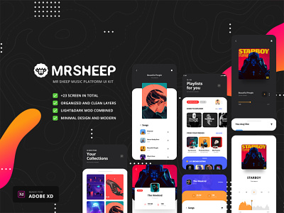 Mr sheep ui kit app branding design interface ios app ios music app music app music app ui ui ui design ui kit ui ux ux
