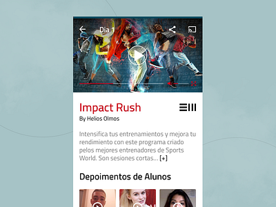 Sports World - Workout Screen android app depoimento fitness impact impact rush ios testimonial testimonials workout