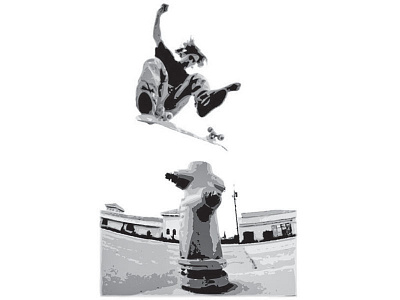 Guy 90s hommage illustrator nineties skateboard graphics skateboarding skating vector