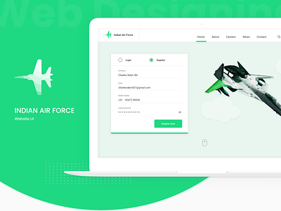Indian Air Force Website Revamp adobe xd interaction design logotype ui user experience ux website
