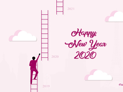 Happy New Year 2020 adobe adobe illustrator creative cloud design greetings illustration vector wishes