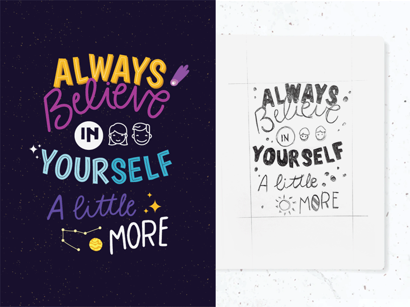 Quote lettering adobe adobe illustrator background color palette colors design happiness illustration illustrator lettering letters positive positive quote quote sketch sketchbook texture typogaphy vector
