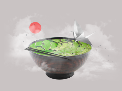 Logotype concept art asian bowl chinese digital drink food green nature origami photomanipulation photoshop