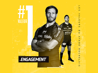 Sport values adobe art brand identity branding branding and identity digital engagment identity illustrator photoshop players rugby sport stade rochelais values yellow