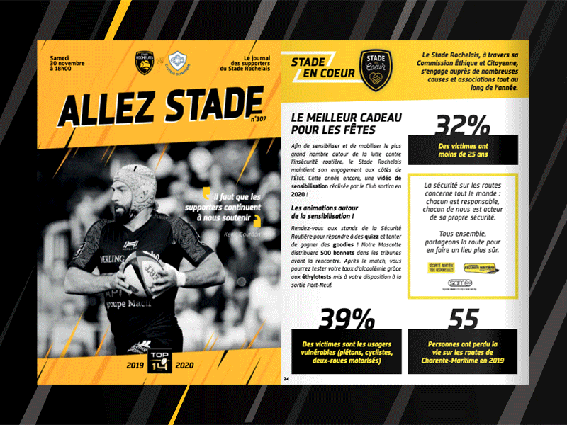 Stade Rochelais Magazine 2/3 adobe adobe indesign article indesign interview magazine rugby rugby magazine sport magazine team team sport