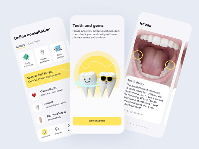 Teeth app concept 3d app design health medical teeth tooth ui ux