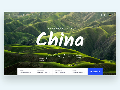 Travel Concept china clean concept form minimal travel trip ui ux vacation web website