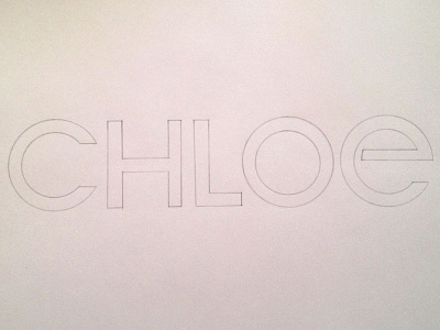 First trace of sketch for Chloe doodle hand drawn lettering sketch typography