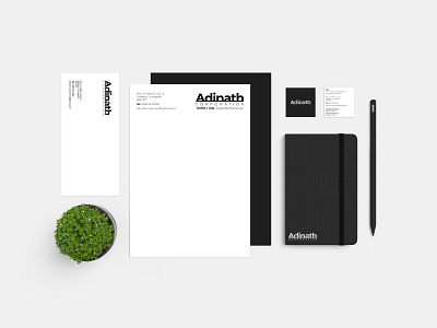 Adinath Corporation - Branding branding design flat india logo minimalism mockup modern stationary type visiting card