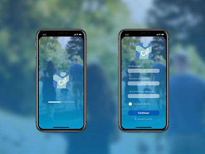 CAF app blue caf design designer graphism in iphonex sign ui ux