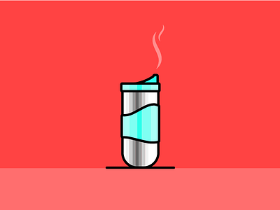 coffee thermos coffee design illustration illustrator red salva thermos vector