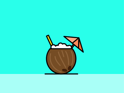 Coconut cocktail cocktail coconut design illustration illustrator red salva vector yellow
