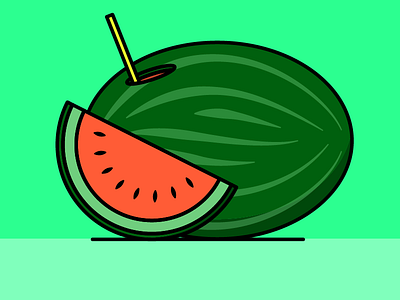 watermelon fruit green illustration illustrator pastèque red salva vector watermelon