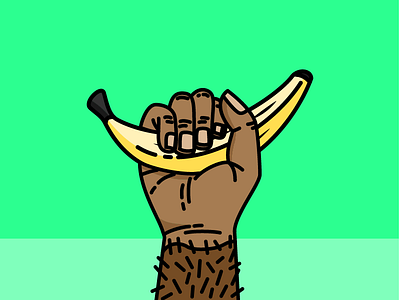 My banana ! banana fruit illustration illustrator monkey salva singe vector yellow