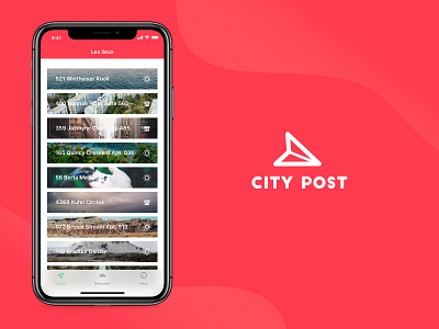 City post #2 app design designer graphism iphonex red salva travel ui ux