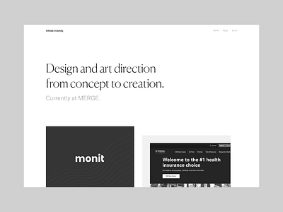 Tobias Ecsedy / Portfolio black and white clean personal brand portfolio portfolio site website white space