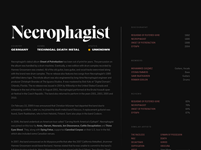 Necrophagist editorial eksell fakt layout lettering logotype typography ui univers