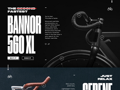 Bannor 560 XL black and white logo brutalist design landing page lettering typography ui ux visual design