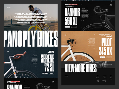 Panoply Bikes bicycles brutalist landing page typography ui ux ux design visual design website