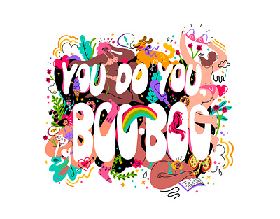 You Do You, Boo-Boo branding character character design design flat galentines galentines day girl power graphic graphic design illustration mental health self care typogaphy valentine day valentines