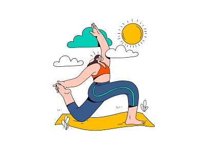 And Stretch! 2d branding character character design design flat flat art graphic health illustration minimal simple vector vector art yoga