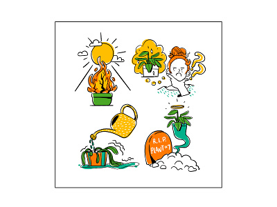 Plant Care Illustrations