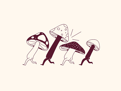March of the Mushrooms 2d branding character design clean flat illustration graphic minimal minimal illustration web illustration
