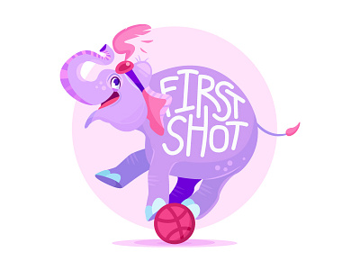 Hello Dribbble! character design debut elephant first shot illustration